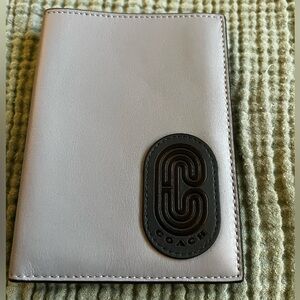 Blue/Gray leather Coach passport wallet